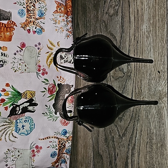 Miu Miu high heel black patent leather Rhinestones peep toe 36.5 (S2) - Picture 6 of 11